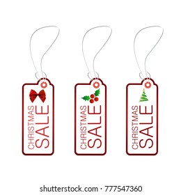 Christmas sale tag red vector