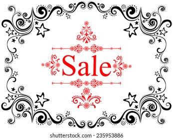 Christmas Sale Tag. Vector Illustration 