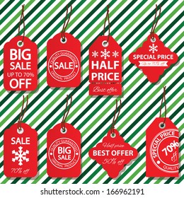 Christmas sale tags. 