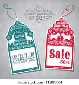 Christmas Sale Tags - for design and scrapbook - in vector