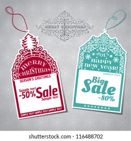 Christmas Sale Tags - for design and scrapbook - in vector