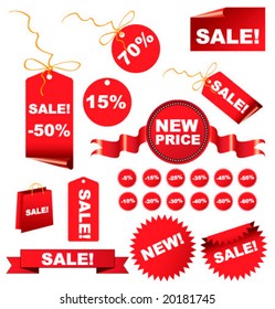 Christmas  sale tags for you site and business. Vector illustration.