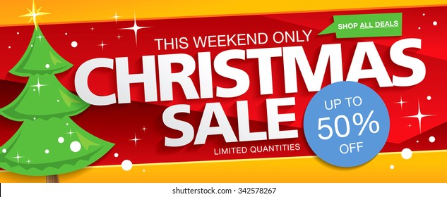 Christmas sale. Vector banner