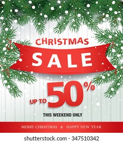 Christmas sale. Vector banner
