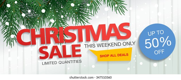 Christmas sale. Vector banner