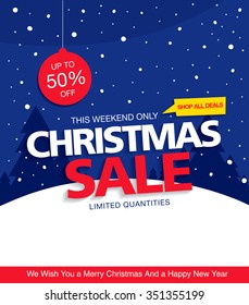 Christmas sale. Vector banner