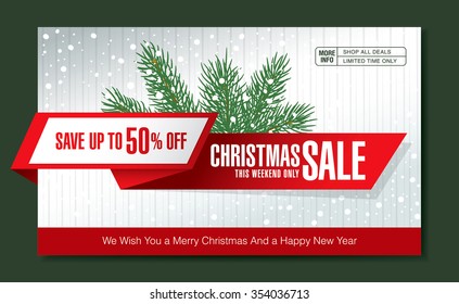 Christmas sale. Vector banner