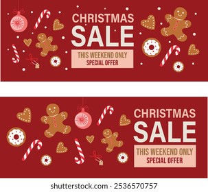 Christmas sale vector banner pack