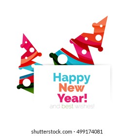 Christmas sale, vector greeting card or banner. Vector New Year elements with white copyspace