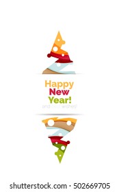 Christmas sale, vector greeting card or banner. Vector New Year elements with white copyspace