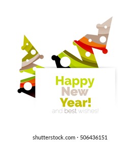 Christmas sale, vector greeting card or banner. Vector New Year elements with white copyspace