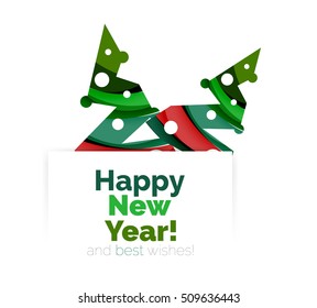 Christmas sale, vector greeting card or banner. Vector New Year elements with white copyspace