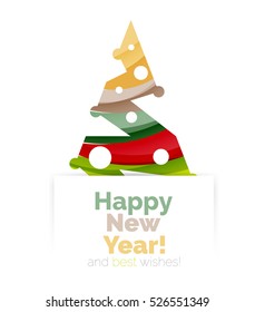 Christmas sale, vector greeting card or banner. Vector New Year elements with white copyspace