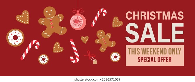 Christmas sale vector holiday banner