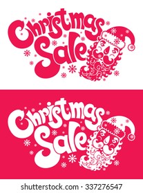 Christmas Sale. Vector label. Two options. 