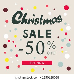 Christmas Sale  vector lettering illustration for banners and ads. Template for tags, packaging, posters, windows. Illustrator EPS 10