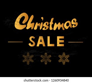 Christmas Sale  vector lettering illustration for banners and ads. Template for tags, packaging, posters, windows. Illustrator EPS 10