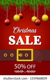 Christmas sale vector poster, happy new year discount banner, christmas offer background, xmas sale, vector illustration. eps 10,