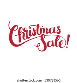 Christmas sale vector text Calligraphic Lettering design card template. Creative typography for Holiday Greeting Gift Poster. Calligraphy Font style Banner