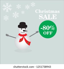 Christmas sale, Winter sale and discount poster design template or Background Creative business promotional vector