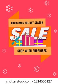Christmas Sale Winter Sale with gifts Banner Ad Flyer