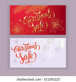 Christmas sale.Design a flyer template .Vector 