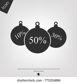 Christmas sales ball vector icon