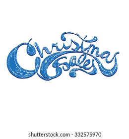 Christmas sales. Complex lettering for design.  Christmas sale discount banner.