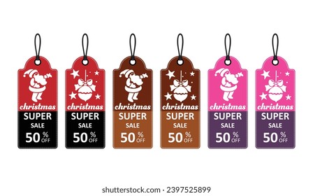 Christmas Sales Tag Vector Design Creative Concept: Festive Discounts, Merry Delights!