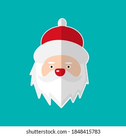 Christmas Santa 2 Icon Vector Flat Background