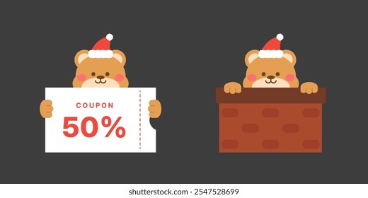 Christmas, Christmas Santa Bear Characters, Christmas Cards, Discount Coupons, Chimney