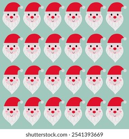 Natal Santa com Barbas Design Padrão Textura Wallart
