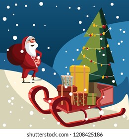 Christmas and Santa Claus background vector illustration 