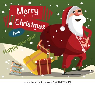 Christmas and Santa Claus background vector illustration 