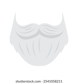 Christmas Santa Claus beard in flat design. Holiday mask with moustache. Vector illustration isolated.