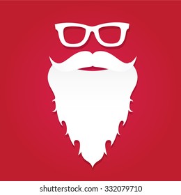 Christmas santa claus beard poster for party or greeting card. Vector illustration. Santa Hipster Claus. vector merry christmas art design