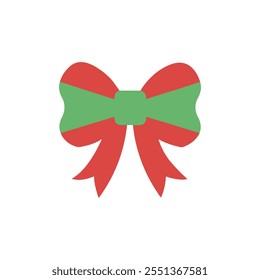 Christmas Santa Claus Bow Ribbon Vector Illustration Design On White Background 