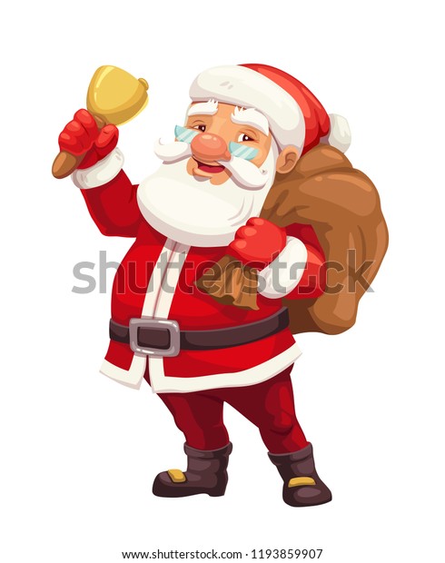 Christmas Santa Claus Cartoon Character Bag Stock Vector