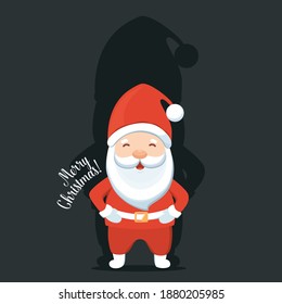 Christmas Santa Claus Cartoon. Merry Christmas and happy new year greeting card. Vector Illustration