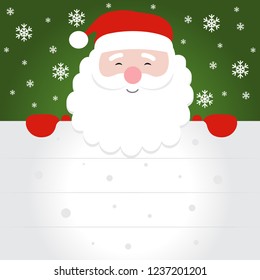 christmas santa claus character with blank sign