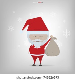 Christmas Santa Claus. Characters cute flat. Funny cartoon character. Vector illustration.