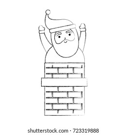 christmas santa claus in the chimney card