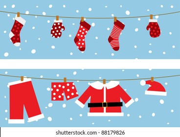 Christmas Santa Claus Clothes. Vector illustration