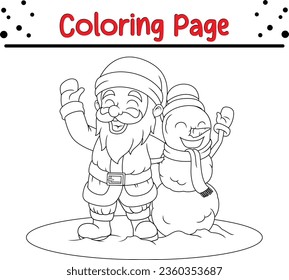Christmas Santa claus Coloring Page for Kids. Merry Christmas Vector illustration coloring book.