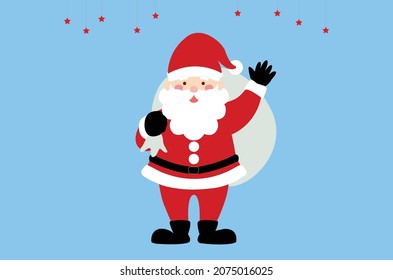 christmas santa claus. Cute cartoon Santa Claus for Christmas and New Year greeting design. Holiday character. Vector illustration.