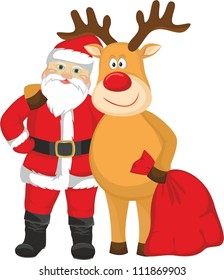 Christmas Santa Claus and deer