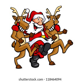 Christmas Santa Claus and Deer