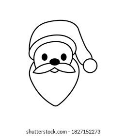 Christmas Santa Claus . Doodle icon. Vector illustration. Design element for coloring book.