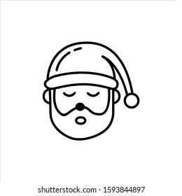 Christmas Santa Claus Emoticon Icon. Santa Claus Face Custom Vector Icon. Clean and Simple Christmas Icon