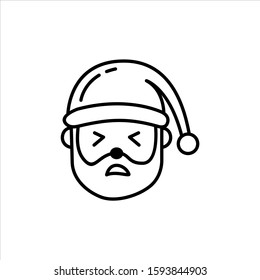 Christmas Santa Claus Emoticon Icon. Santa Claus Face Custom Vector Icon. Clean and Simple Christmas Icon